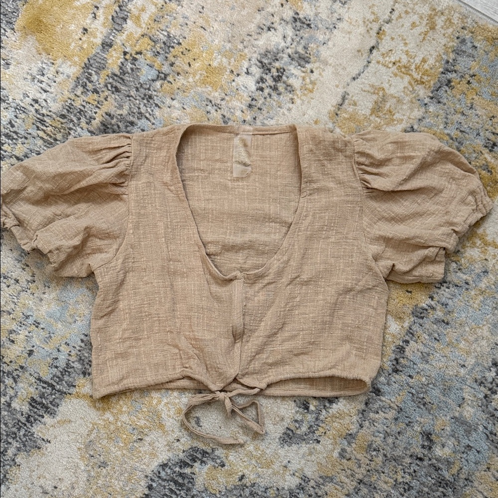 Ella Bella Stylish Tan Women's Crop-Top, S